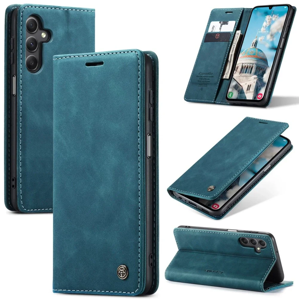 CaseMe Samsung Galaxy A16 Slankt lommeboketui, Blå CaseMe Samsung Galaxy A16 Slankt lommeboketui, Blå