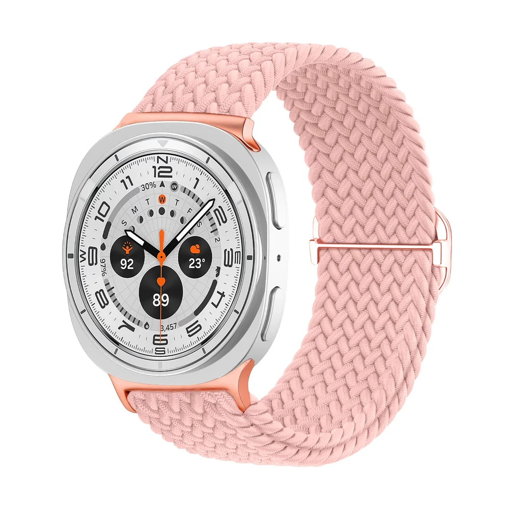Samsung Galaxy Watch 8 Classic Flettet stretchrem, Rosa