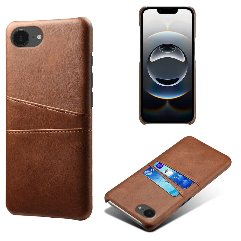 tectTech iPhone 17e Stilig deksel med 2 kortlommer, Brun tectTech iPhone 17e Stilig deksel med 2 kortlommer, Brun