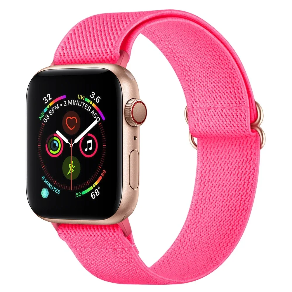 Apple Watch Series 11 42mm Elastisk reim, Rosa Apple Watch Series 11 42mm Elastisk reim, Rosa