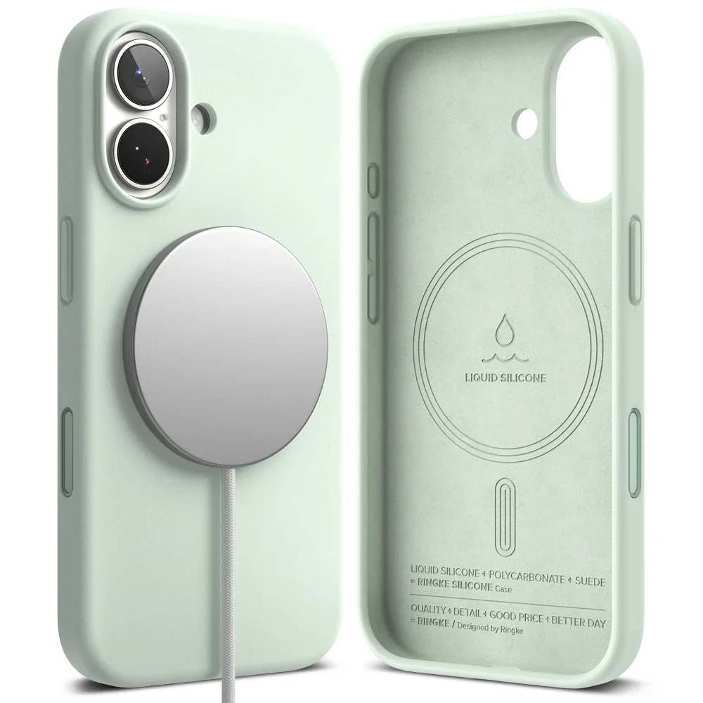 Ringke iPhone 17 MagSafe silikondeksel, Soft Mint
