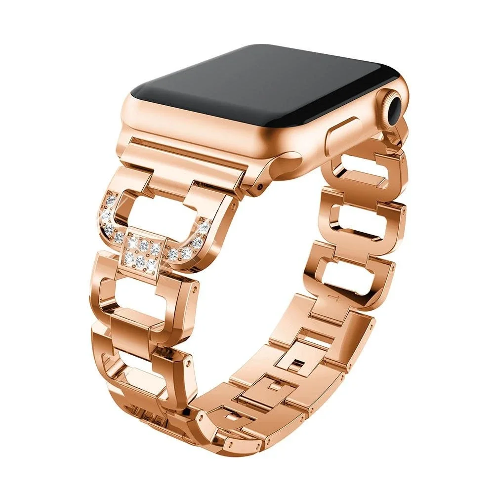 Apple Watch SE 3 40mm Luksuriøs reim med glitrende steiner, Rosegull Apple Watch SE 3 40mm Luksuriøs reim med glitrende steiner, Rosegull