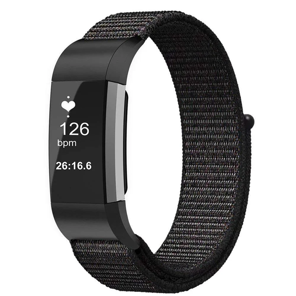 Fitbit Charge 4/Charge 3 Reim i nylon, Svart Fitbit Charge 4/Charge 3 Reim i nylon, Svart