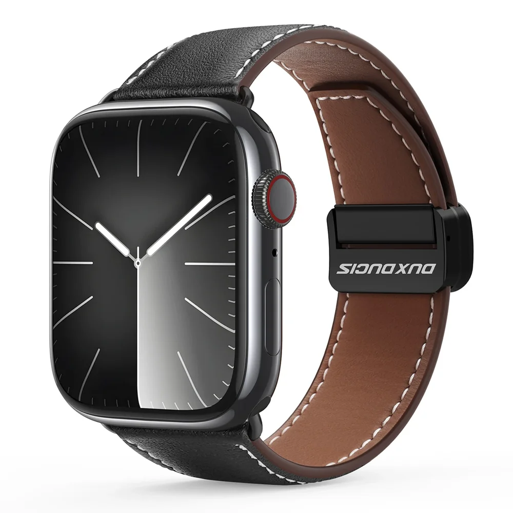 Dux Ducis Apple Watch Ultra 49mm 1st Gen Reim i lær, Svart