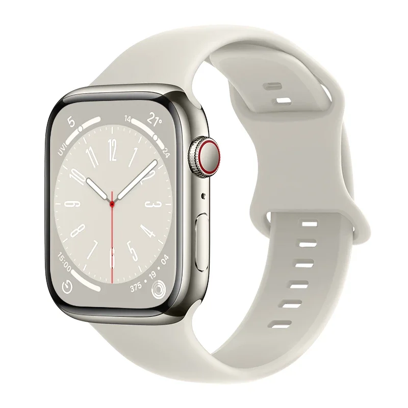 Apple Watch Series 12 42mm Reim i silikon, Starlight
