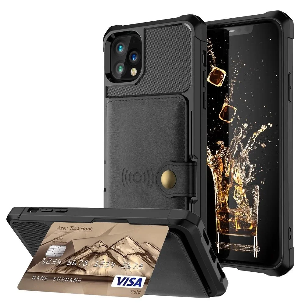 iPhone 11 Pro Støtsikkert deksel med lommebok, Svart iPhone 11 Pro Støtsikkert deksel med lommebok, Svart