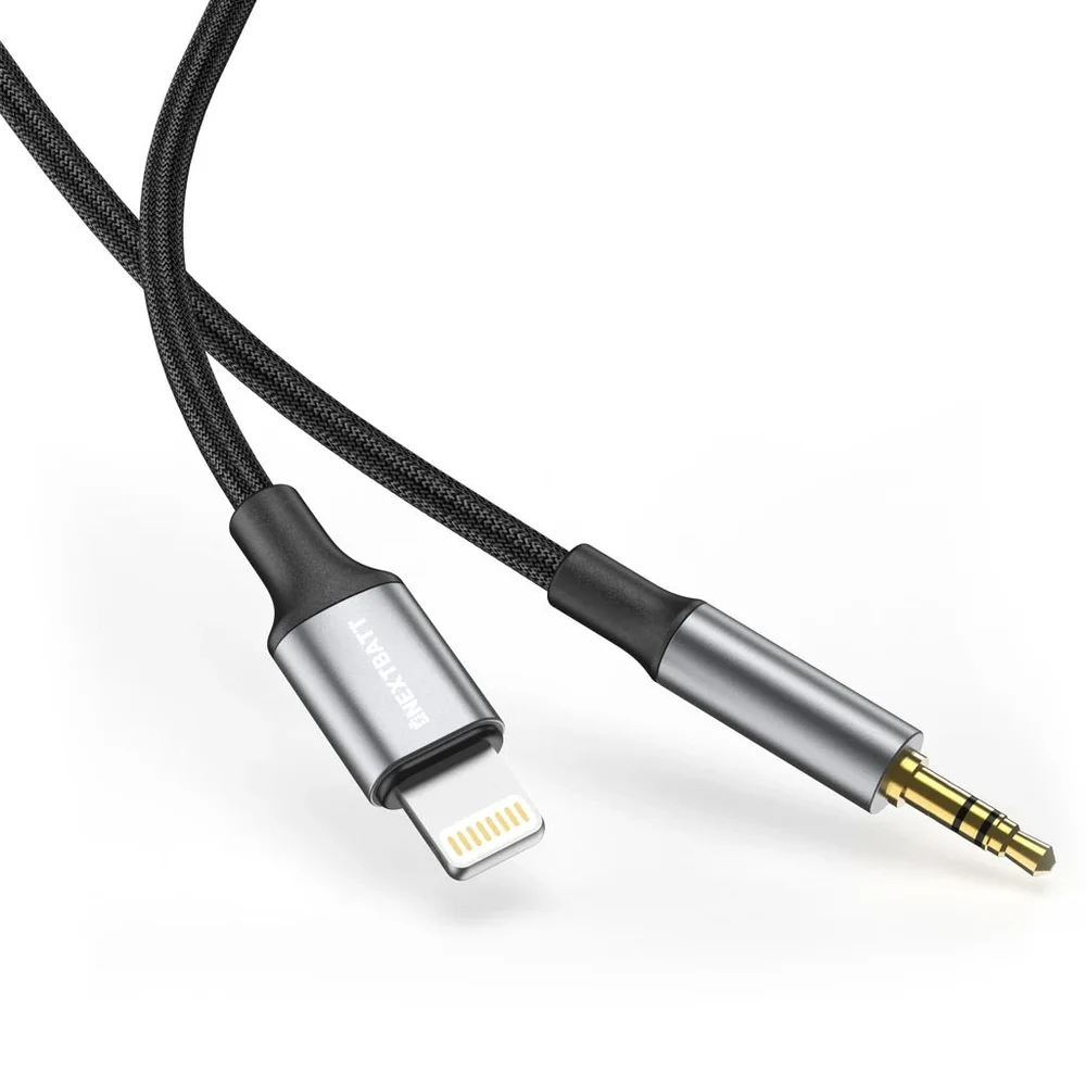SiGN Lightning til 3.5 mm AUX adapter 1m, Svart
