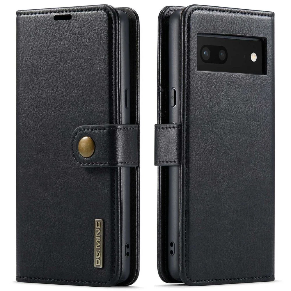 DG.MING Google Pixel 7 Lommeboketui med avtakbart deksel, Black