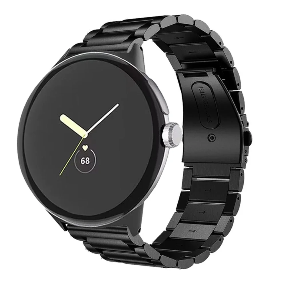 Google Pixel Watch 3 41mm Elegant lenkereim i metall, Svart Google Pixel Watch 3 41mm Elegant lenkereim i metall, Svart