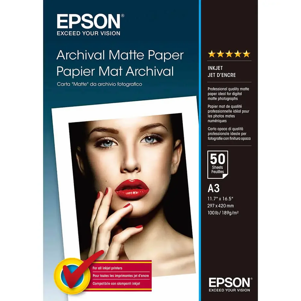 Epson Archival Matte Paper 189gr A3 50 v:9752873 Epson Archival Matte Paper 189gr A3 50 v:9752873