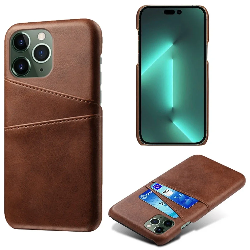 tectTech iPhone 16 Pro Stilig deksel med 2 kortlommer, Brun