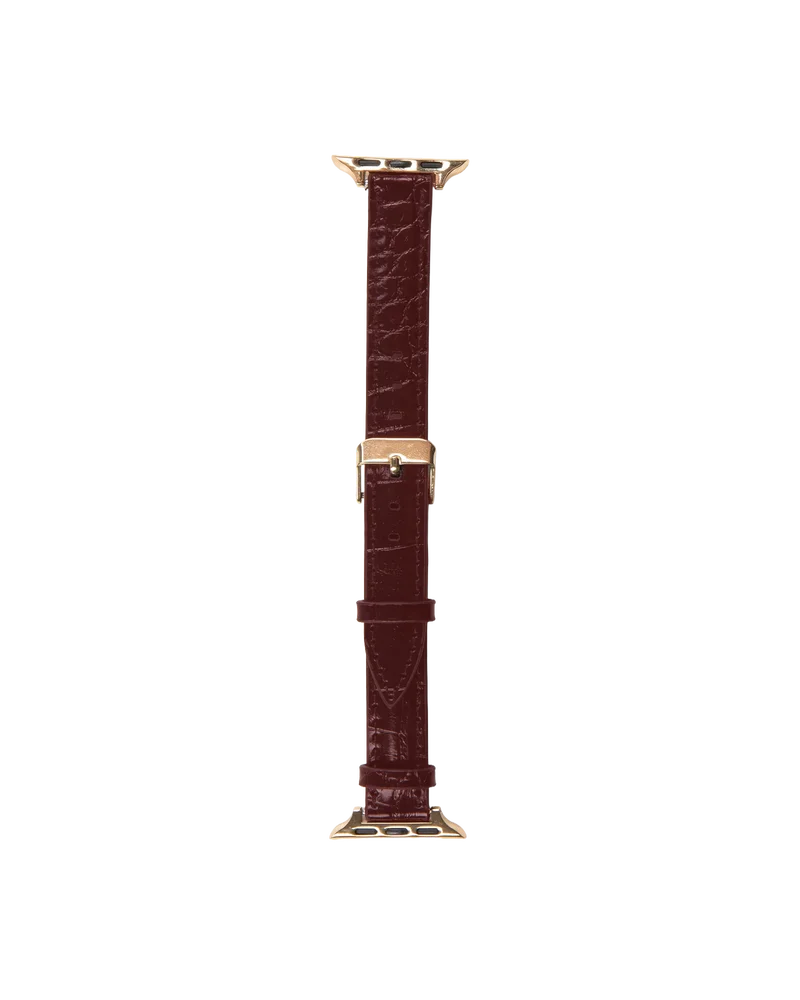 iDeal Of Sweden Apple Watch SE 44mm Elegant armbånd i vegansk skinn, Fine Wine Croco