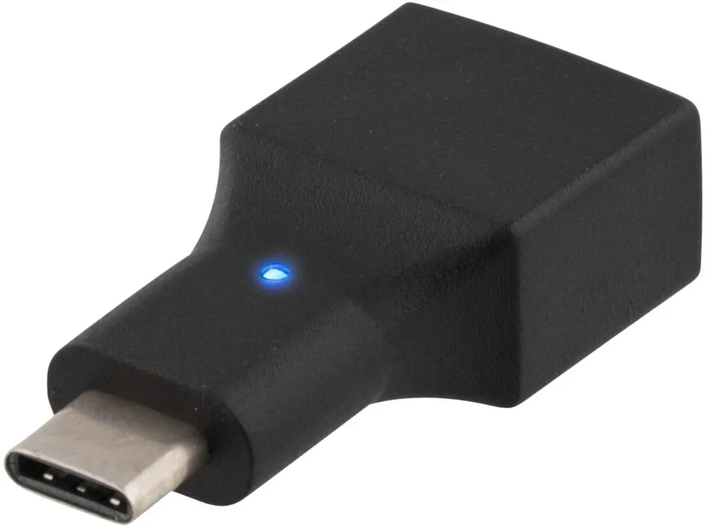 Deltaco USB-C til USB-A 2.0 Adapter, svart Deltaco USB-C til USB-A 2.0 Adapter, svart