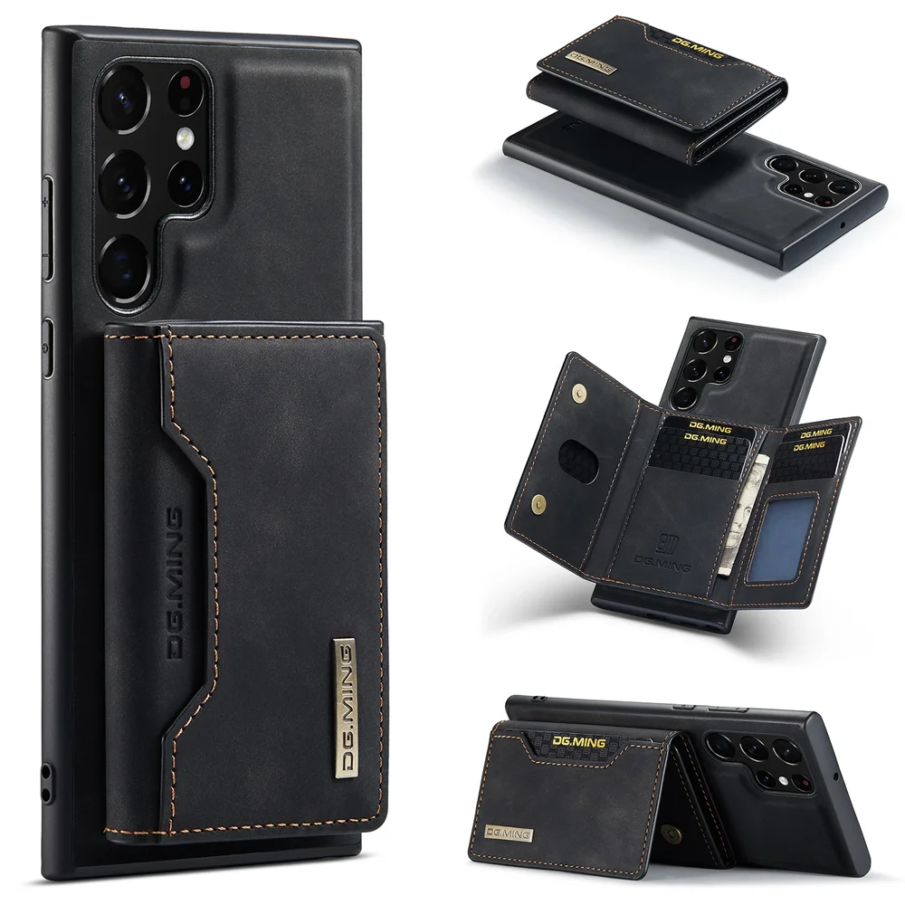 DG.MING Samsung Galaxy S26 Ultra Deksel med avtakbar lommebok, Svart