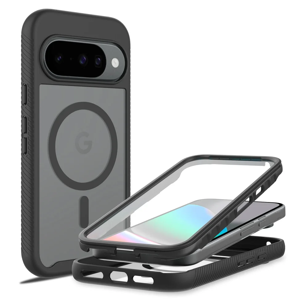 Mobique Google Pixel 10 Pro XL Deksel Magnetisk Full Protection, Svart/gjennomsiktig
