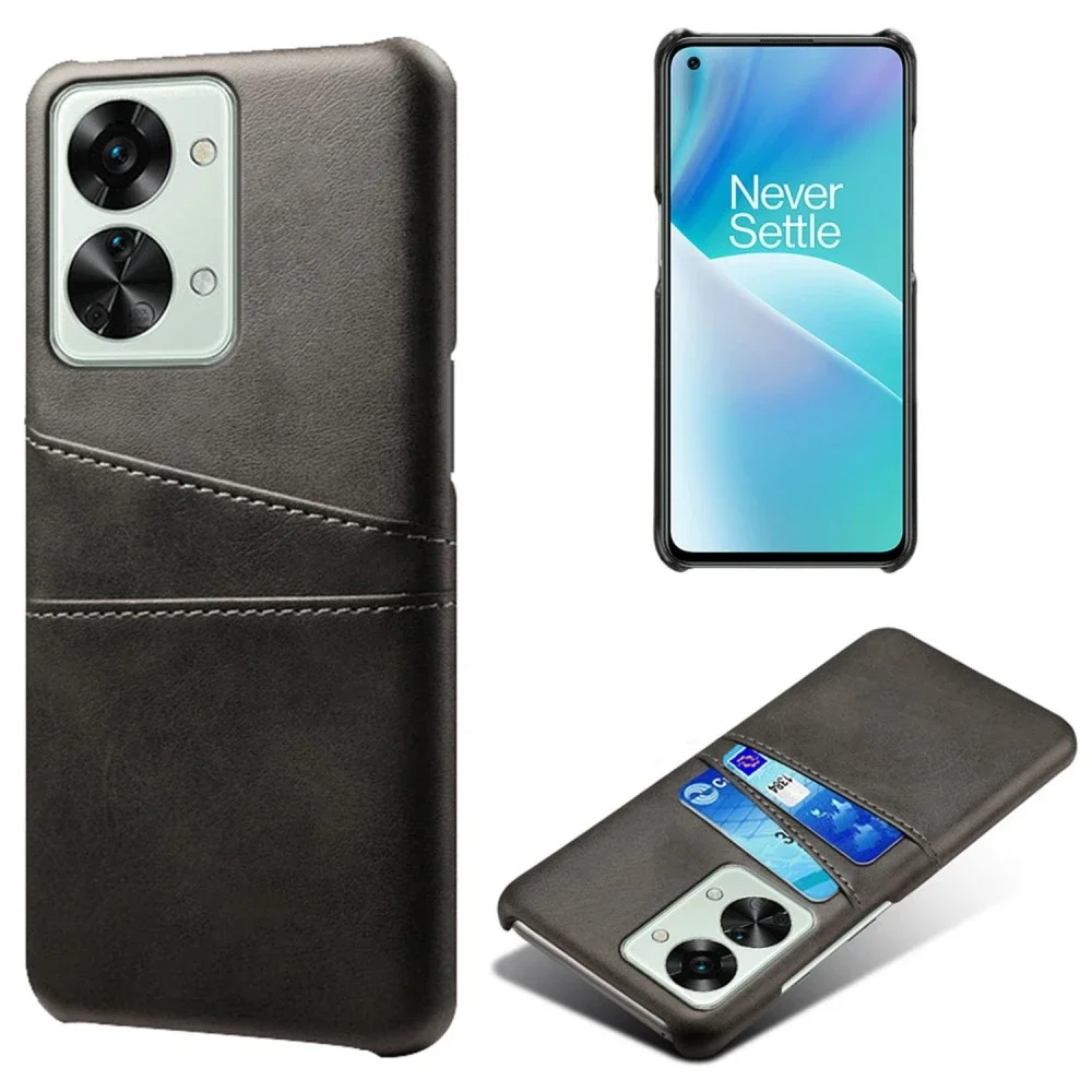 tectTech OnePlus Nord 2T 5G Stilig deksel med 2 kortlommer, Svart