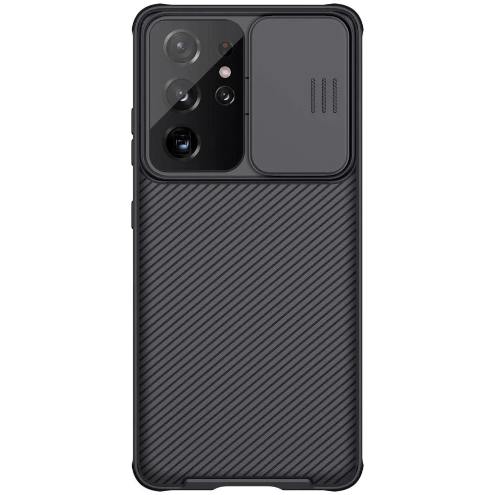 Nillkin Samsung Galaxy S21 Ultra Deksel med kameralinsebeskyttelse - CamShield, Svart