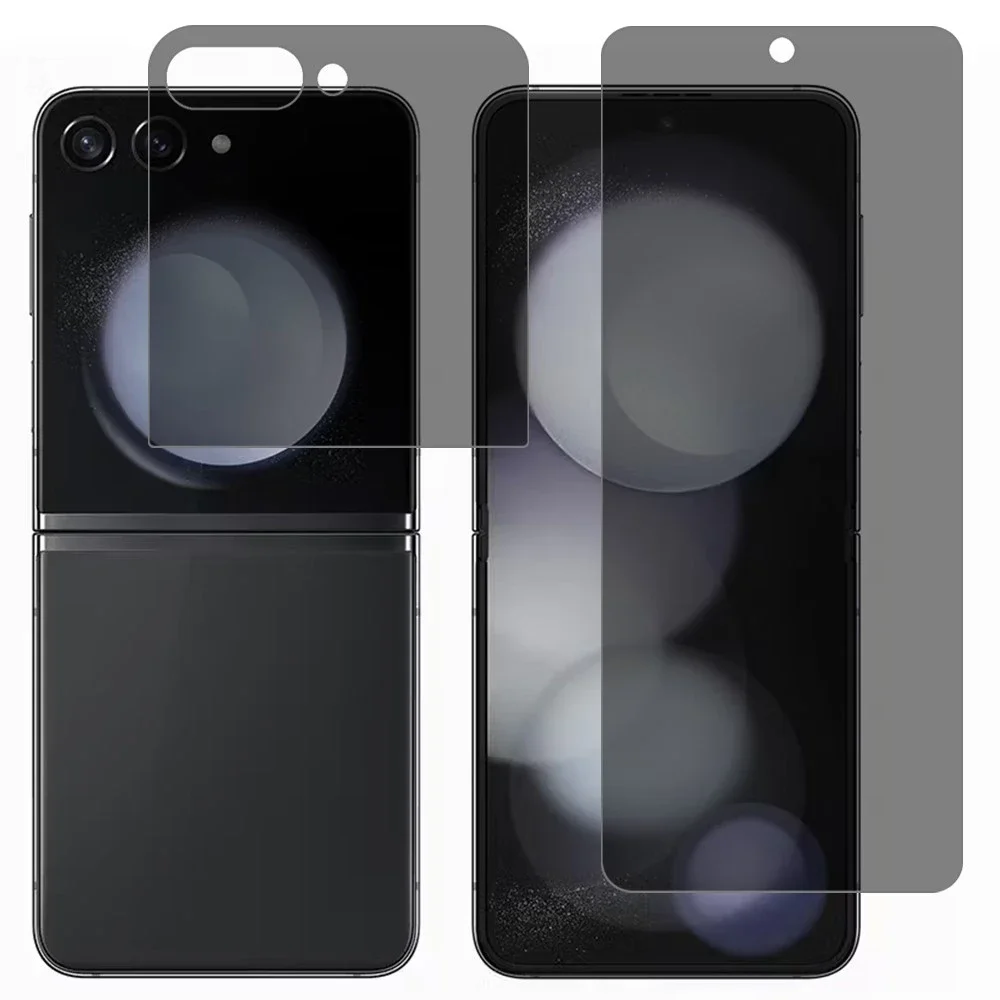 Samsung Galaxy Z Flip 7 FE Anti-Spy skjermbeskytter for innerskjerm og ytterskjerm