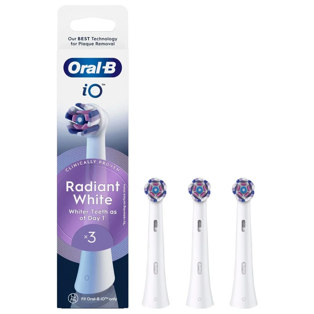 Oral-B iO Series 6 Radiant White børstehoder 3-pakning, Hvit
