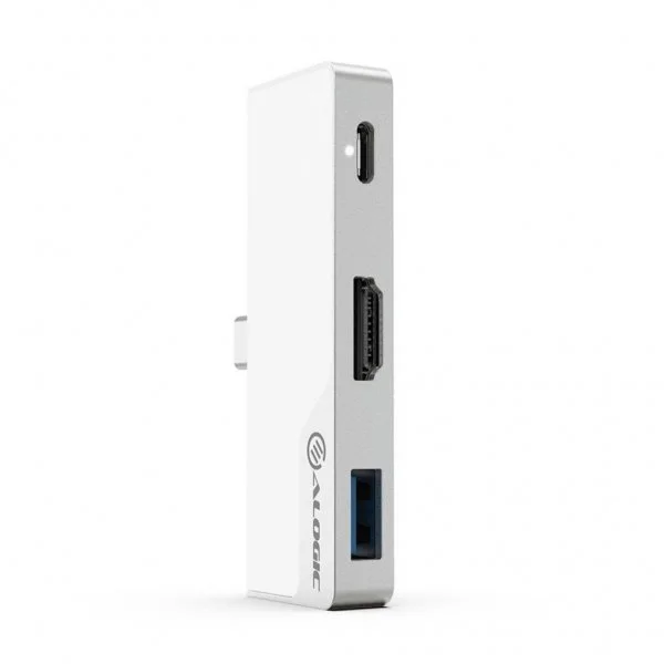 ALOGIC Ultra USB-C Dock NANO MINI - HDMI. USB. Lyd + 60W PD Sølv v:4704021