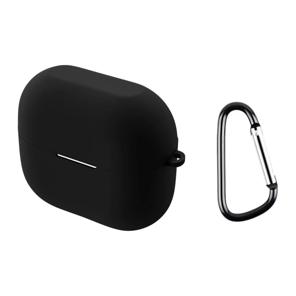 Samsung Galaxy Buds 3 FE Silikondeksel med karabinkrok, Svart