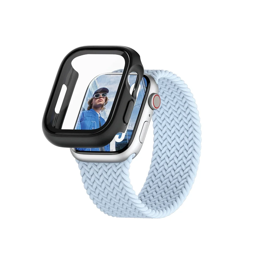 PanzerGlass Apple Watch Series 10 42mm Slankt heldekkende deksel med skjermbeskytter, Svart