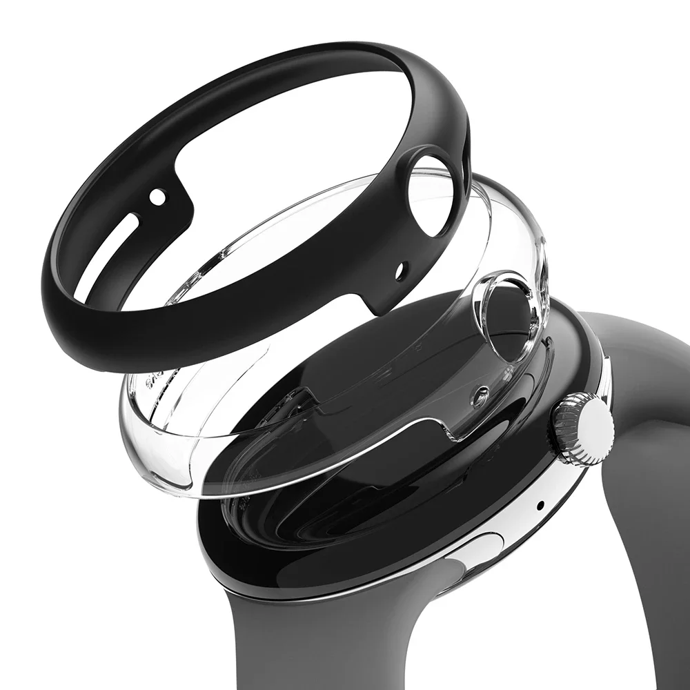 Ringke Google Pixel Watch Tynt deksel (2-pack), Matte Black & Clear Ringke Google Pixel Watch Tynt deksel (2-pack), Matte Black & Clear