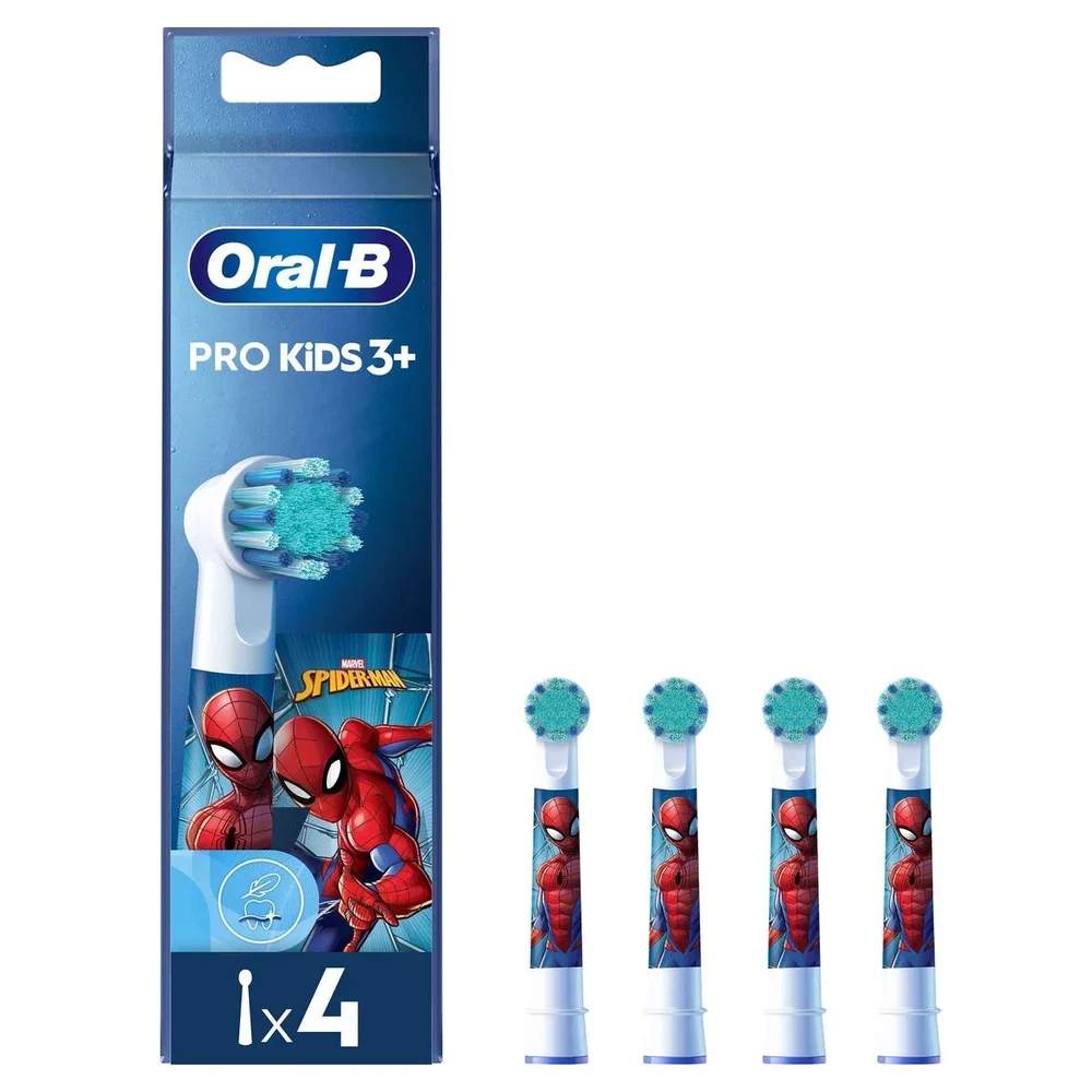 Oral-B Pro Kids 3+ børstehoder 4-pakning, Spiderman Oral-B Pro Kids 3+ børstehoder 4-pakning, Spiderman