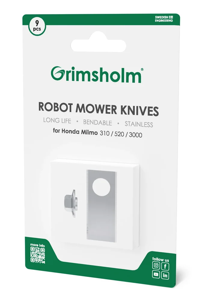 Grimsholm 9-pack robotgressklipperkniver for Honda Miimo 520 Grimsholm 9-pack robotgressklipperkniver for Honda Miimo 520