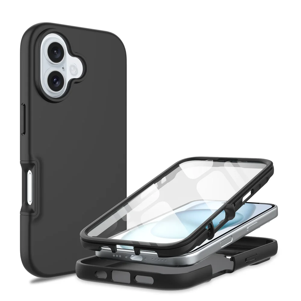 Mobique iPhone 16 Deksel Full Protection, Svart Mobique iPhone 16 Deksel Full Protection, Svart