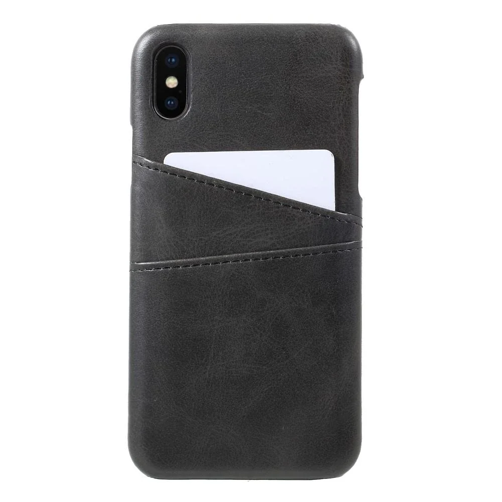 tectTech iPhone X/XS Stilig deksel med 2 kortlommer, Svart