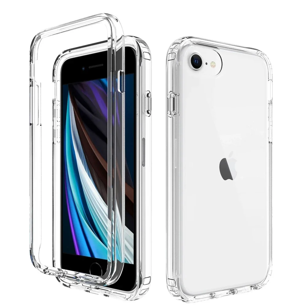 iPhone 7 Mobildeksel med beskyttelsesramme, Gjennomsiktig