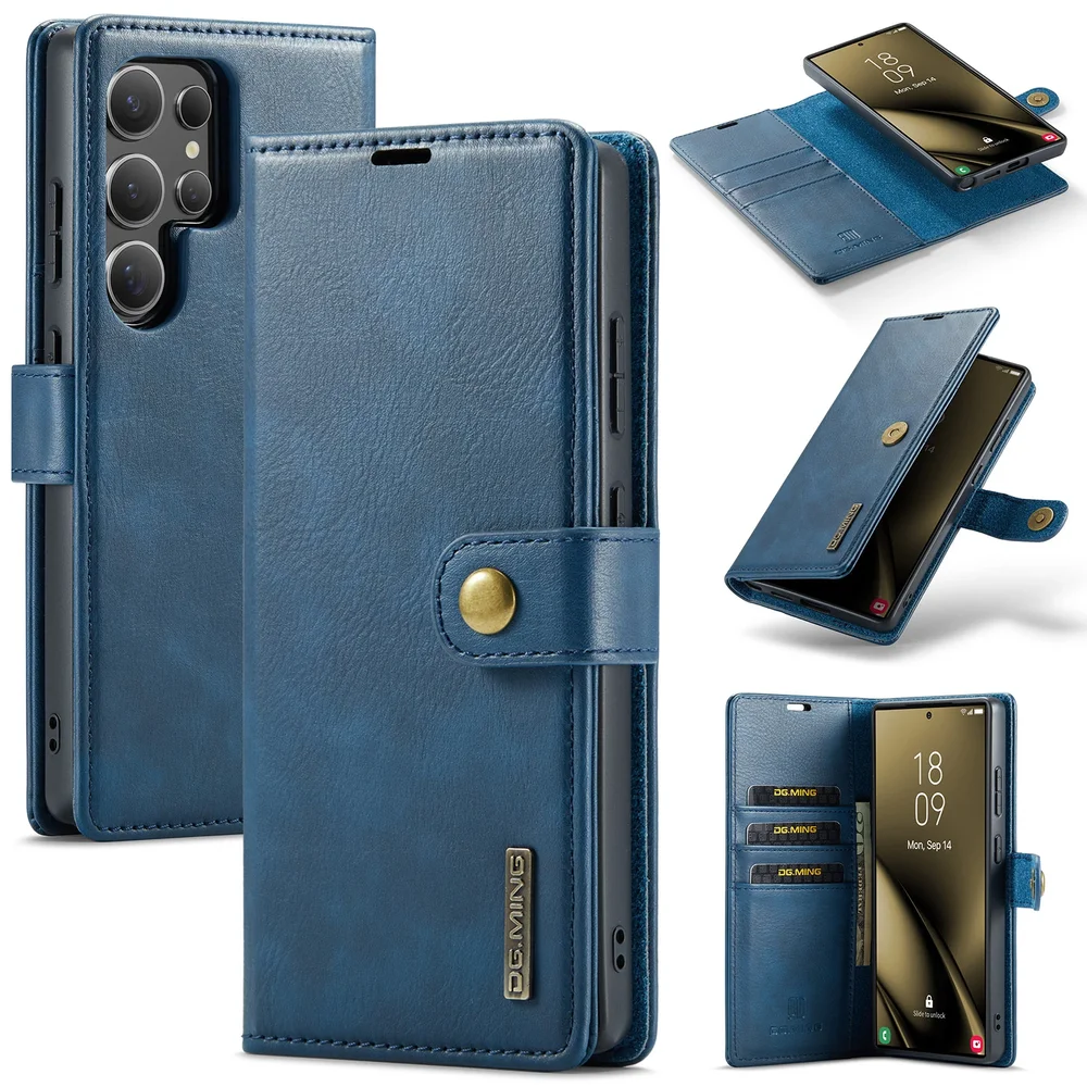 DG.MING Samsung Galaxy S25 Ultra Lommeboketui med avtakbart deksel, Blue