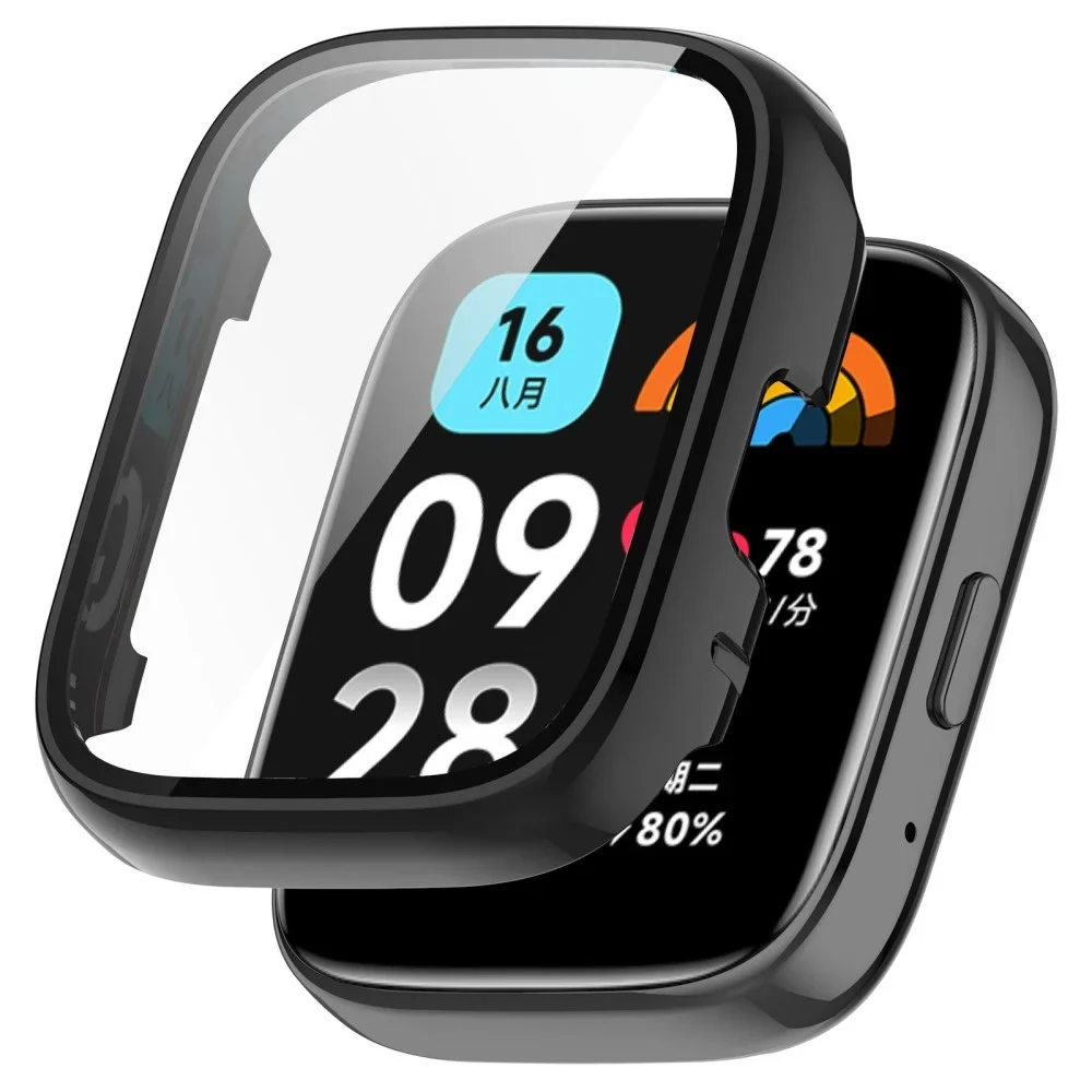 Xiaomi Redmi Watch 3 Active Heldekkende deksel med skjermbeskytter, Svart Xiaomi Redmi Watch 3 Active Heldekkende deksel med skjermbeskytter, Svart