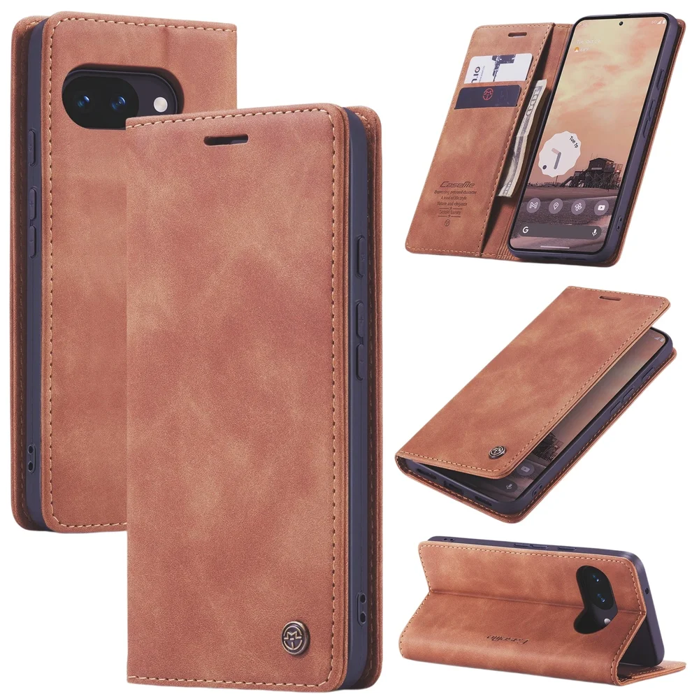 CaseMe Google Pixel 10a Slankt lommeboketui, Brun CaseMe Google Pixel 10a Slankt lommeboketui, Brun