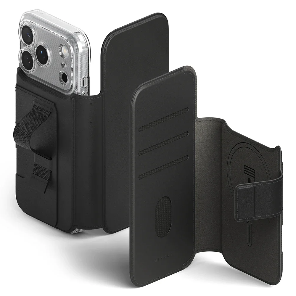 Ringke iPhone 18 Pro Folio Grip Wallet Magnetic, Svart