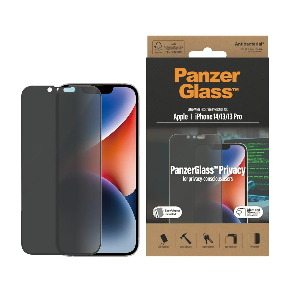 PanzerGlass iPhone 13 Privacy skjermbeskytter med installasjonsramme – Ultra Wide Fit PanzerGlass iPhone 13 Privacy skjermbeskytter med installasjonsramme – Ultra Wide Fit