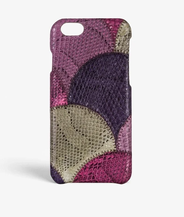 The Case Factory iPhone 6/6S Deksel Real Water Snake Squama Violetta