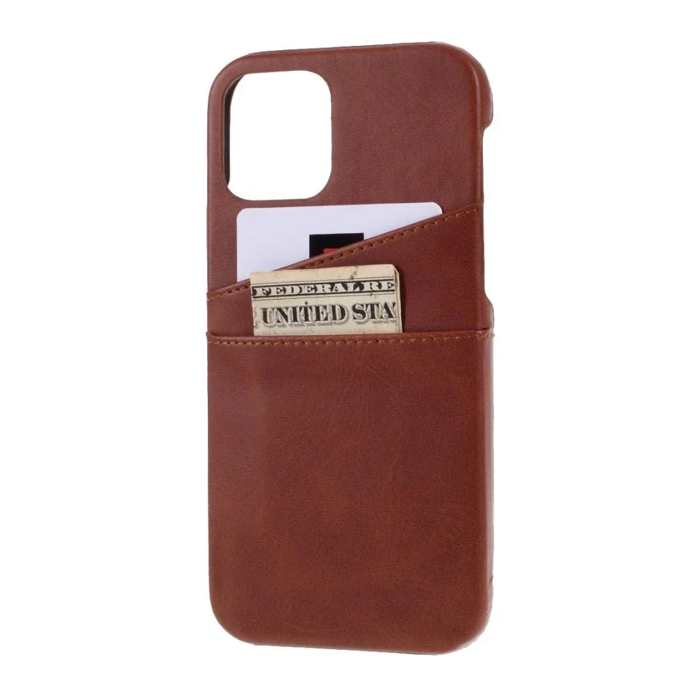 tectTech iPhone 12/iPhone 12 Pro Stilig deksel med 2 kortlommer, Brun