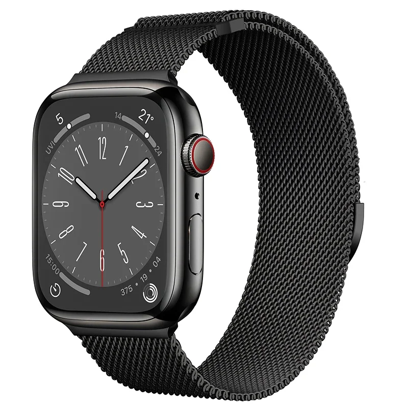 Apple Watch Series 10 42mm Reim Milanese Loop, Svart Apple Watch Series 10 42mm Reim Milanese Loop, Svart