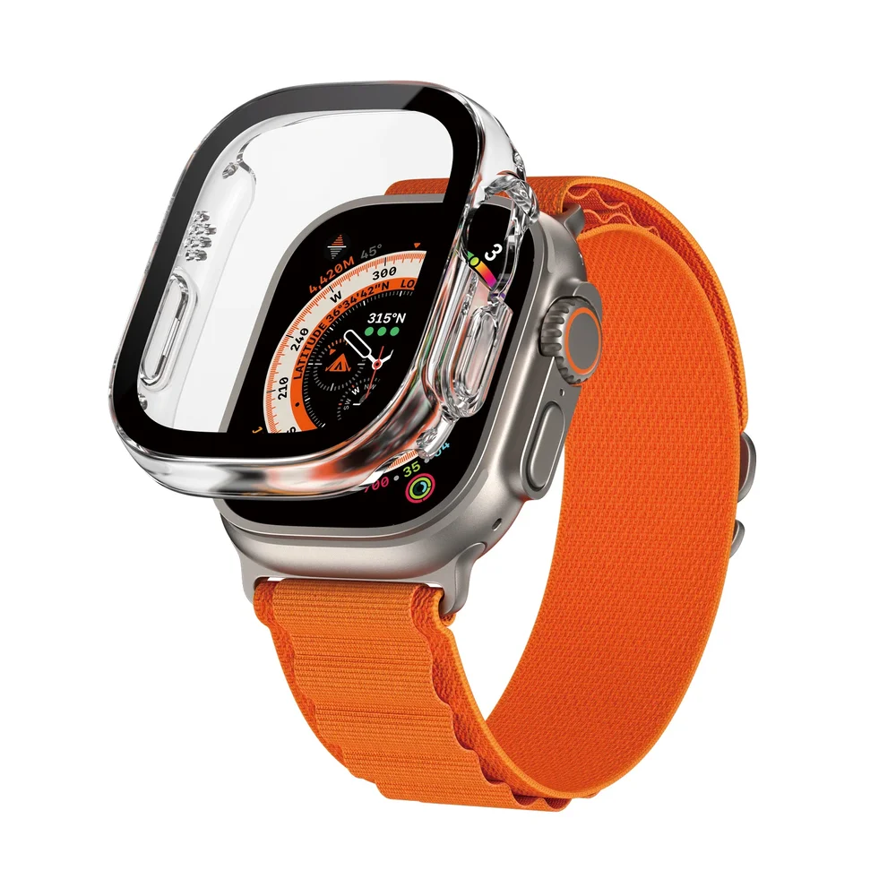 PanzerGlass Apple Watch Ultra 49mm 4th Gen Heldekkende deksel med skjermbeskytter D3O, Gjennomsiktig