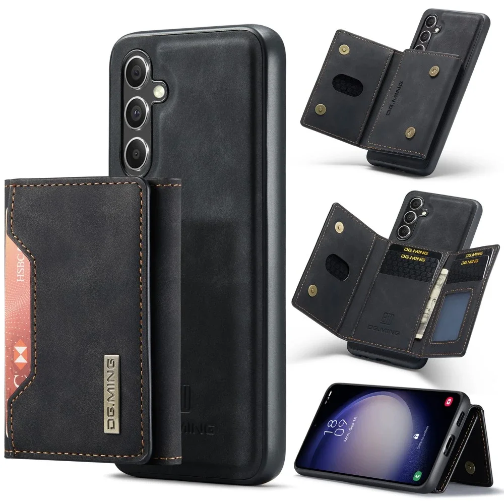 DG.MING Samsung Galaxy S25 Edge Deksel med avtakbar lommebok, Svart