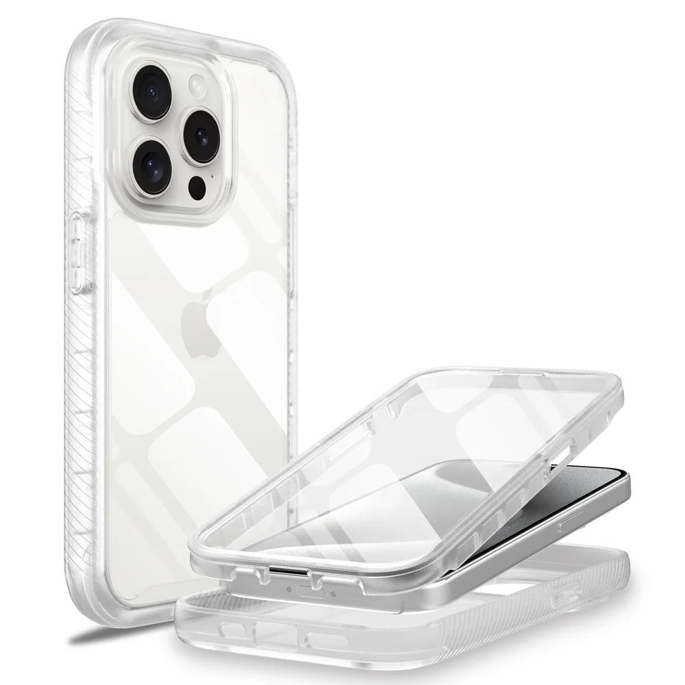 Mobique iPhone 15 Pro Deksel Full Protection, Gjennomsiktig
