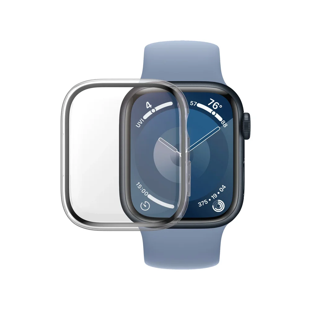 PanzerGlass Apple Watch Series 9 41mm Heldekkende deksel med skjermbeskytter D3O, Gjennomsiktig