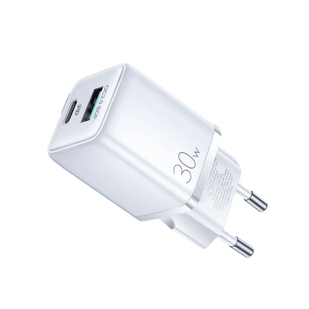 SiGN Mini Hurtiglader USB-C & USB-A, PD & QC 3.0 30W, Hvit