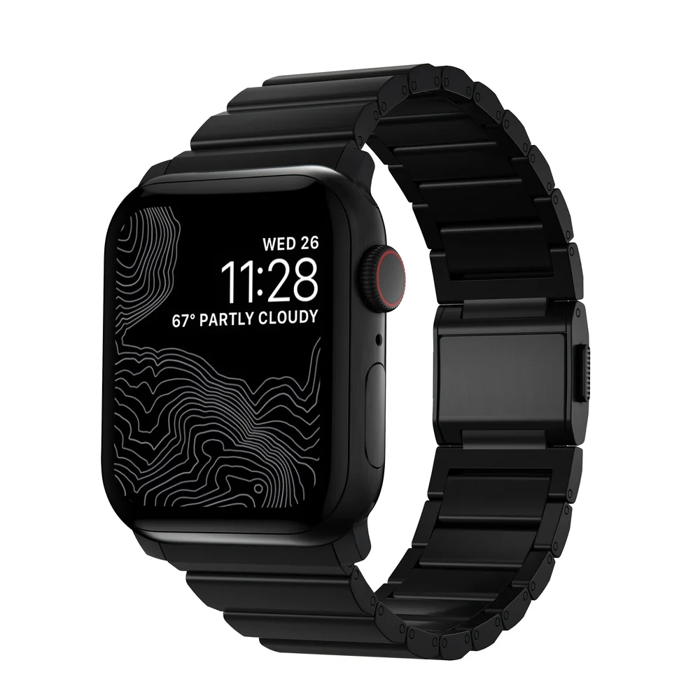 Nomad Apple Watch Series 7 45mm Titanium reim, Svart Nomad Apple Watch Series 7 45mm Titanium reim, Svart
