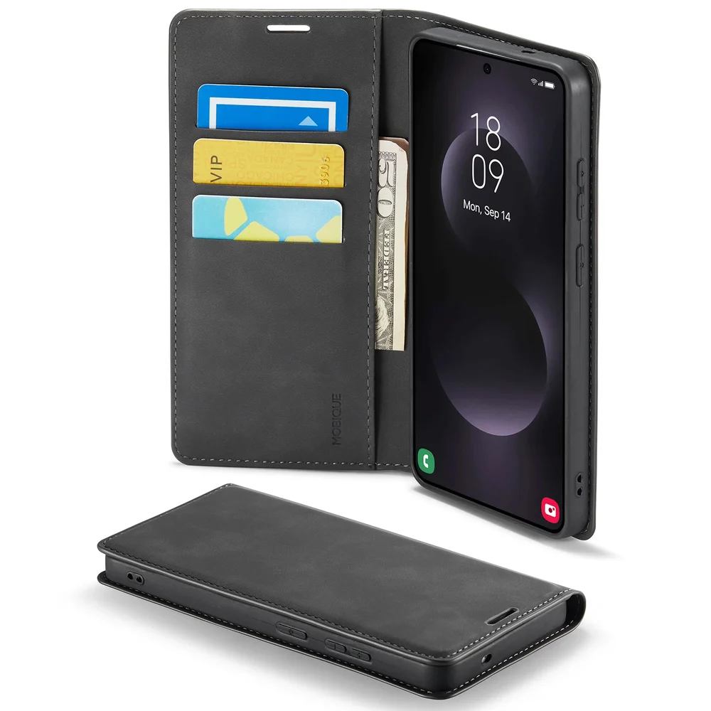 Mobique Samsung Galaxy S26 Slankt etui med kortlomme, Svart