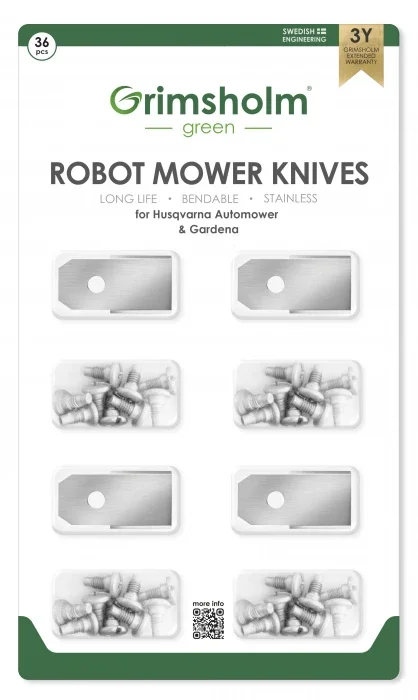 Grimsholm 36-pack robotgressklipperkniver for Husqvarna Automower 405XE Nera