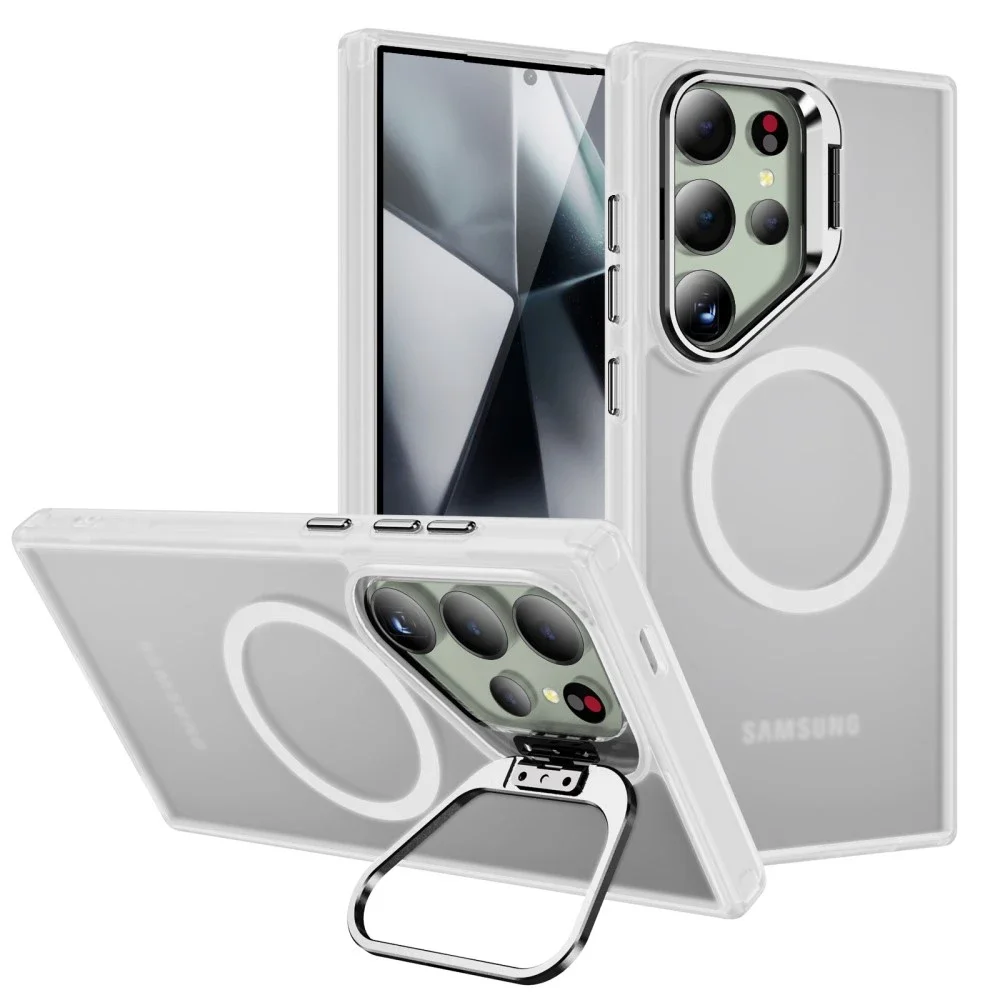 Samsung Galaxy S25 Ultra Hybriddeksel MagSafe med kickstand, Gjennomsiktig