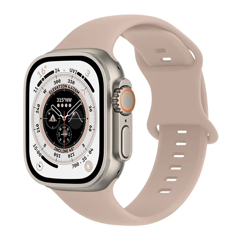 Apple Watch Series 12 46mm Reim i silikon, Rosa